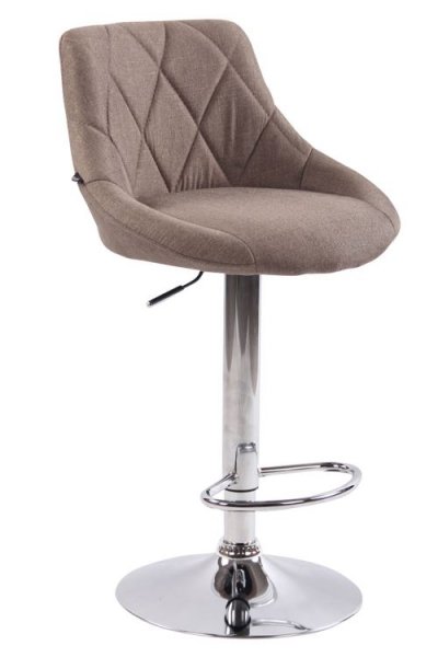 Tabouret de bar Lazio en Tissu taupe Chrome