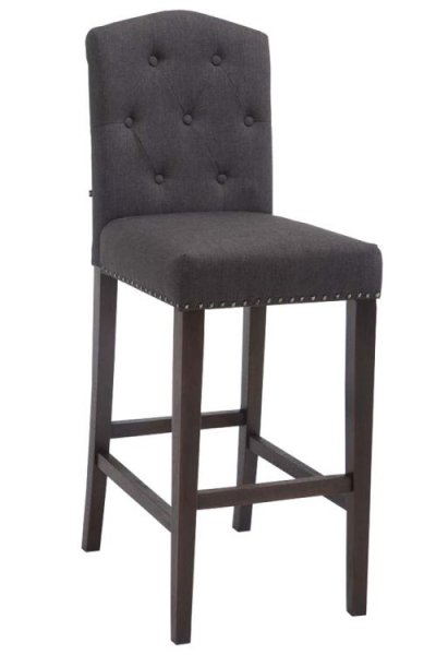 Tabouret de bar louise tissu pi&egrave;tement antique , antique/gris fonc&eacute;