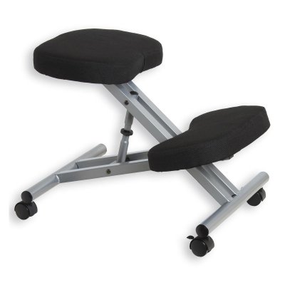 Tabouret ergonomique ROBERT aluminium/noir