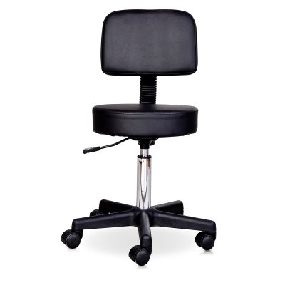 Tabouret massage &agrave; roulettes r&eacute;glable noir