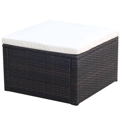 VIDAXL Tabouret / repose-pied R&eacute;sine tress&eacute;e 53 x 53 x 30 cm Marron