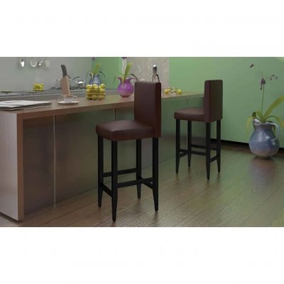 Tabourets de bar 6 pcs Marron fonc&eacute; Similicuir Vidaxl Marron fonc&eacute;