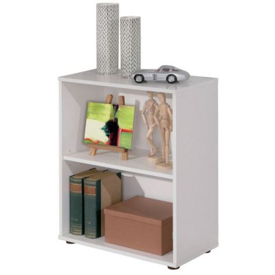 Tag&egrave;re 2 niveaux bois m&eacute;lamin&eacute; blanc Diana h 75 cm
