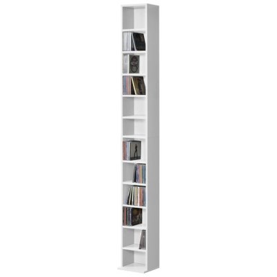 Tag&egrave;re cd / dvd Aventoft 175 x 20 x 20 cm Blanc [en.casa]