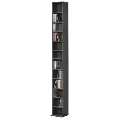 Tag&egrave;re cd / dvd Aventoft 175 x 20 x 20 cm Gris Fonc&eacute; [en.casa]