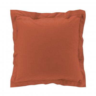 DOUCEUR D INTERIEUR Taie d'oreiller &agrave; volants - 63 x 63 cm - Percaline - Orange