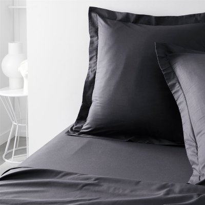MAISON LEFEBVRE Taie d'oreiller Essential 63x63cm fusain coton 57F