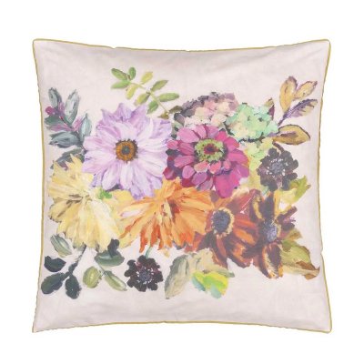DESIGNERS GUILD Taie d'oreiller imprim&eacute;e en percale de coton multicolore 65x65
