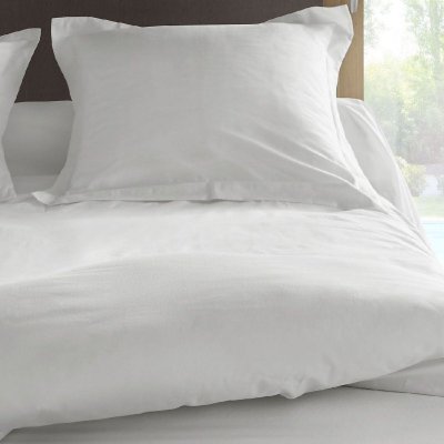 LABELISSIM Taie d'oreiller percale M&eacute;line 2 LABELIS SIM - Blanc - 50 x 70 cm
