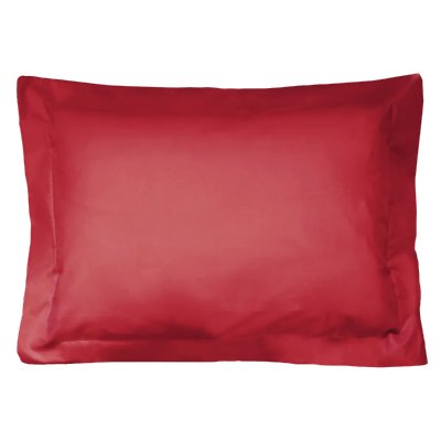 LINNEA Taie d'oreiller uni 100% coton alto 40x60 cm - Rouge Garance