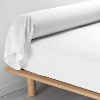 DOUCEUR D INTERIEUR Taie de traversin 85 x 185 cm percale uni 78 fils percaline +p. bourdon Blanc