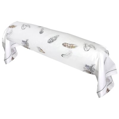 LINNEA Taie de traversin Percale pur coton plumes 140x43 cm - Blanc