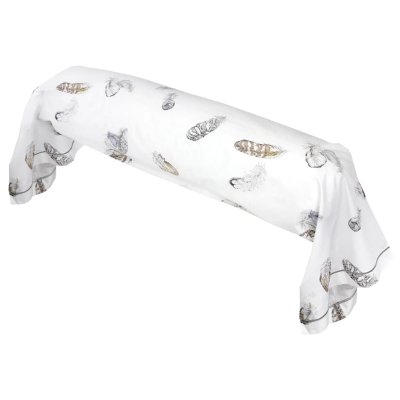LINNEA Taie de traversin Percale pur coton plumes 200x43 cm - Blanc