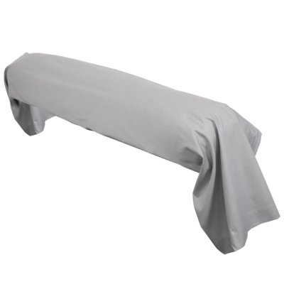 LINNEA Taie de traversin uni 100% coton ALTO 185x43 cm - Gris Alu