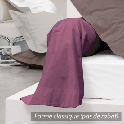 LINNEA Taie de traversin uni 100% coton alto 230x43 cm - Violet Raisin