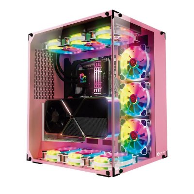 TALIUS  Cronos Orchid Rgb Crystal Tower Case Rose
