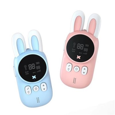  Talkie Walkie 3km Bleu + rose 16x15x6cm 2 paquet 