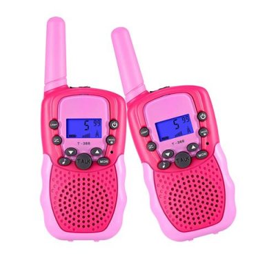 Talkie Walkie sans fil T-388 portable 2 pi&egrave;ces pour enfants - Rose 