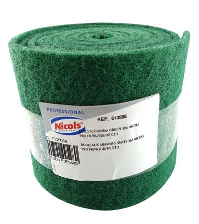 NICOLS Tampon abrasif Spontex 140 x 30 mm - paquet de 10 - Vert - 