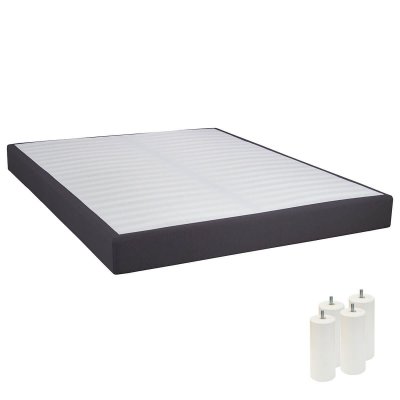 ALTOBUY TAPIKIT - Sommier Tapissier D&eacute;montable 2x20 Lattes 140x190cm Anthracite + Pieds Blancs 15cm -