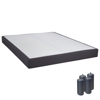 ALTOBUY TAPIKIT - Sommier Tapissier D&eacute;montable 2x20 Lattes 160x200cm Anthracite + Pieds Anthracites 15cm -