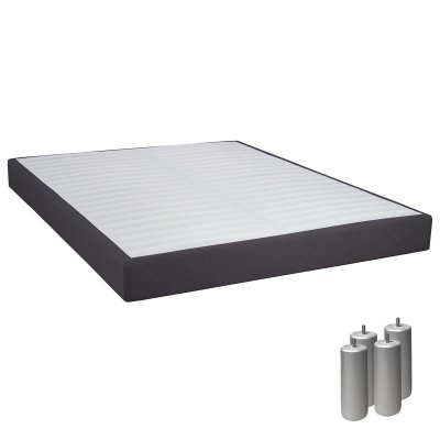 ALTOBUY TAPIKIT - Sommier Tapissier D&eacute;montable 2x20 Lattes 160x200cm Anthracite + Pieds Argent 15cm -