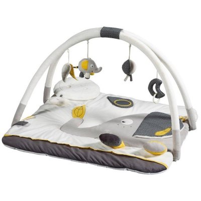SAUTHON Tapis d'&eacute;veil b&eacute;b&eacute; El&eacute;phant 77x79cm en Velours Blanc