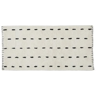GUY LEVASSEUR Tapis de bain 60x120 cm en coton, coloris ivoire, Amara