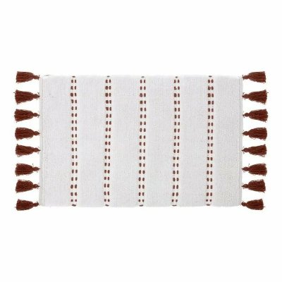 5FIVE SIMPLY SMART Tapis de bain &agrave; pompons Terre de Sienne 50 x 75 cm - Terre de Sienne