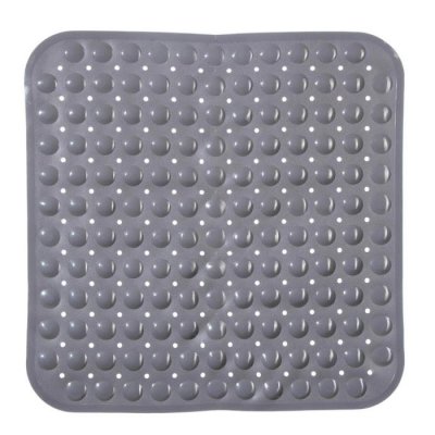PARIS PRIX Tapis De Douche Antid&eacute;rapant Pvc Gris, Carre, 54x54cm
