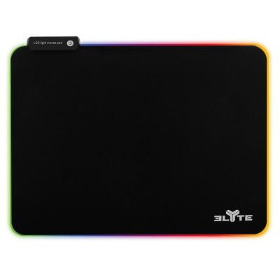 ELYTE Tapis de souris Gaming r&eacute;tro&eacute;clair&eacute;  PY-200 Noir