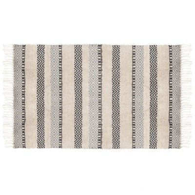 ATMOSPHERA Tapis d&eacute;coratif en coton motif en relief 150 x 90 cm