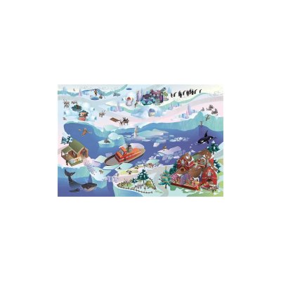 HOUSE OF KIDS Tapis enfant 100x150 rectangle tiss&eacute; multicolore BANQUISE