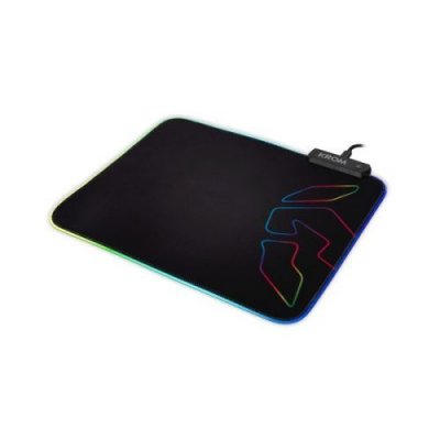KROM Tapis Gaming avec Eclairage LED Knout RGB (32 x 27 x 0,3 cm) Noir