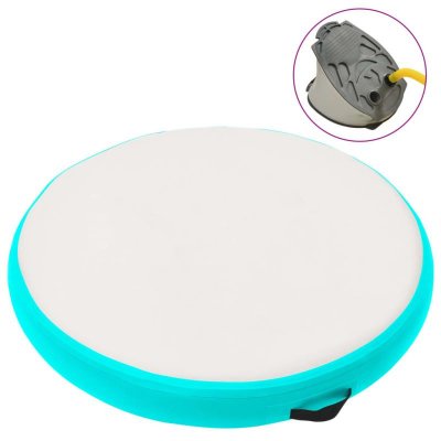 VIDAXL Tapis gonflable de gymnastique avec pompe 100x100x20cm PVC Vert