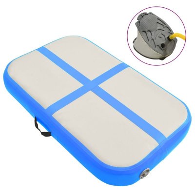VIDAXL Tapis gonflable de gymnastique avec pompe 60x100x15 cm PVC Bleu