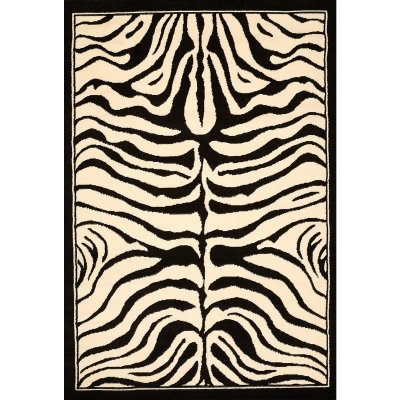 UNAMOURDETAPIS Tapis moderne - 120x160 cm - ZEBRE Noir - Polypropyl&egrave;ne - UN AMOUR DE TAPIS