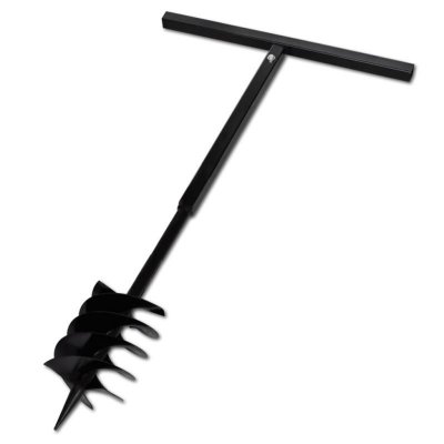 VIDAXL Tari&egrave;re de Sol avec M&egrave;che de Tari&egrave;re Acier Noir 180 mm - 