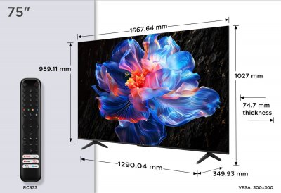 TCL  75P69K TV 190,5 cm (75 ) 4K Ultra HD Smart TV Wifi Noir - Neuf