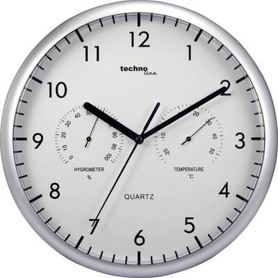 Techno Line WT 650 &agrave; quartz Horloge murale 26 cm argent