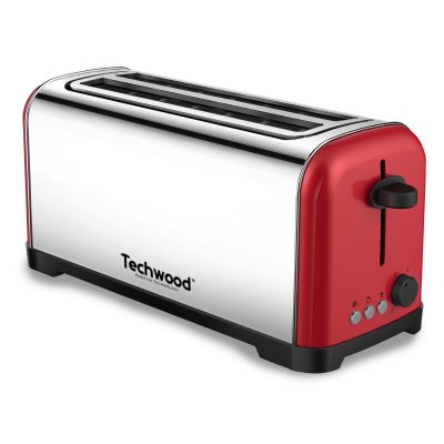 TECHWOOD  tgpi-4025 grille pain inox bross&eacute; coloris rouge 