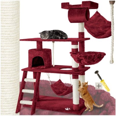 TECTAKE  Arbre &agrave; chat MARCEL 141 cm - rouge bordeaux