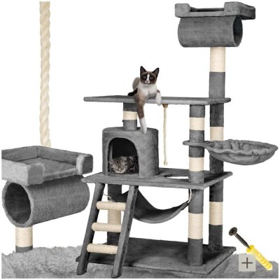 TECTAKE  Arbre &agrave; Chat STOKELEY 141 cm - gris
