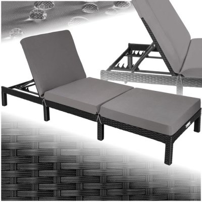 TECTAKE  bain de soleil sofia 5 positions - noir 402307