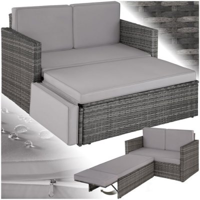 TECTAKE  canap&eacute; de jardin corfou modulable - gris 403884