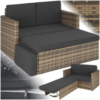 TECTAKE  canap&eacute; de jardin corfou modulable - marron naturel 403688