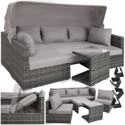 TECTAKE  canap&eacute; de jardin saint marin modulable - gris 403237