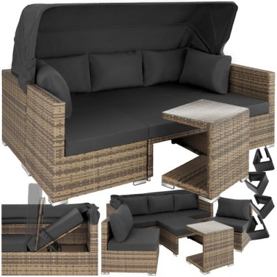TECTAKE  canap&eacute; de jardin saint marin modulable - marron naturel 403713