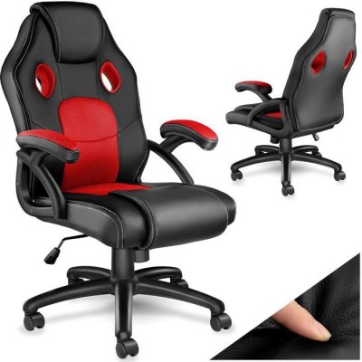 TECTAKE  Chaise gamer MIKE - noir/rouge
