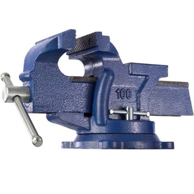 TECTAKE  &Eacute;tau d&rsquo;&eacute;tabli &agrave; Base tournante 125 mm en Fonte Bleu